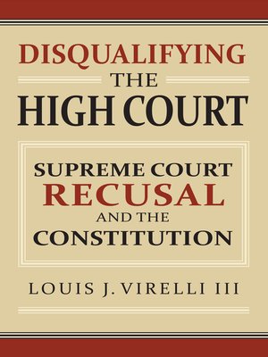 cover image of Disqualifying the High Court
